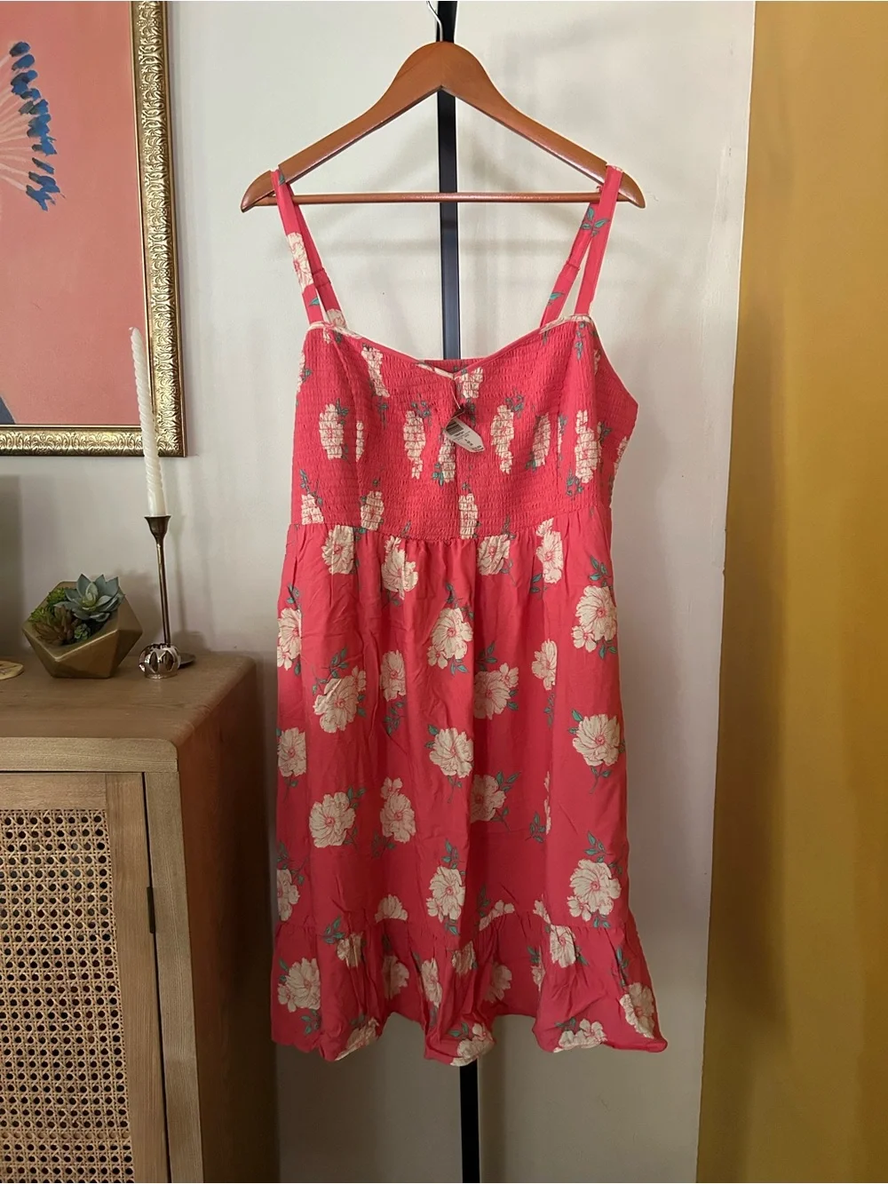 Torrid Floral Smocked Challis Dress Babydoll Pink Sundress NWT Plus Size 4X